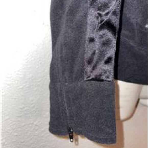 BCBG MaxAzria Vintage Y2K Velour & Satin Trim Black Zip Up Track Jacket Size S - Picture 5 of 8